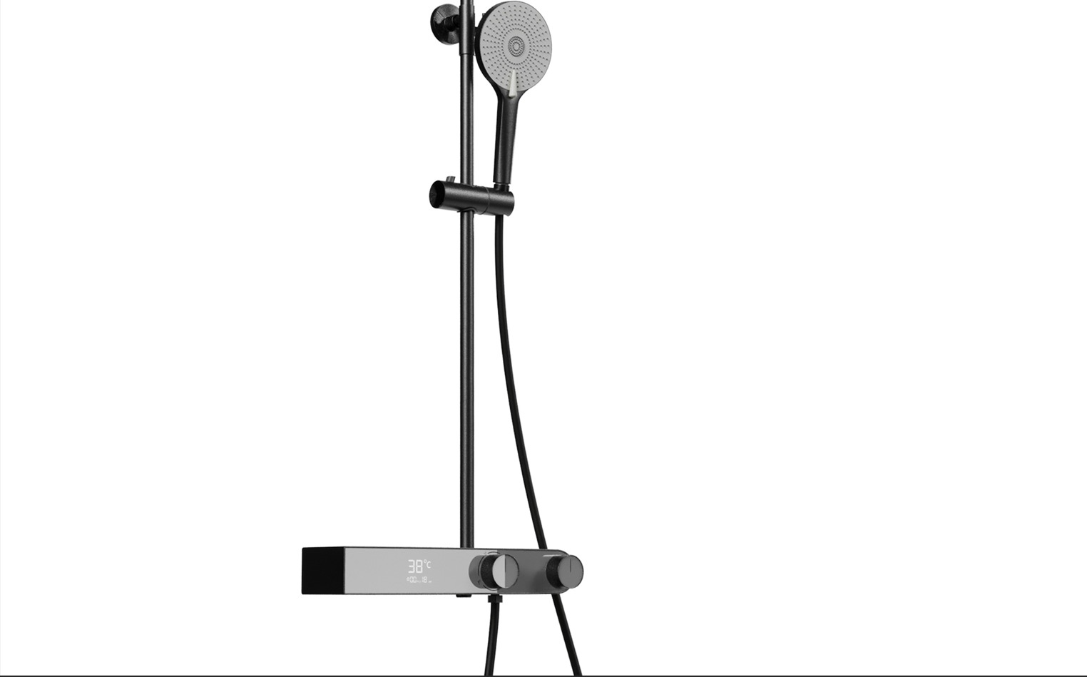 ZYACHUN Shower Faucet Set with LED Digital Display Smart Low-poly 3D model_8