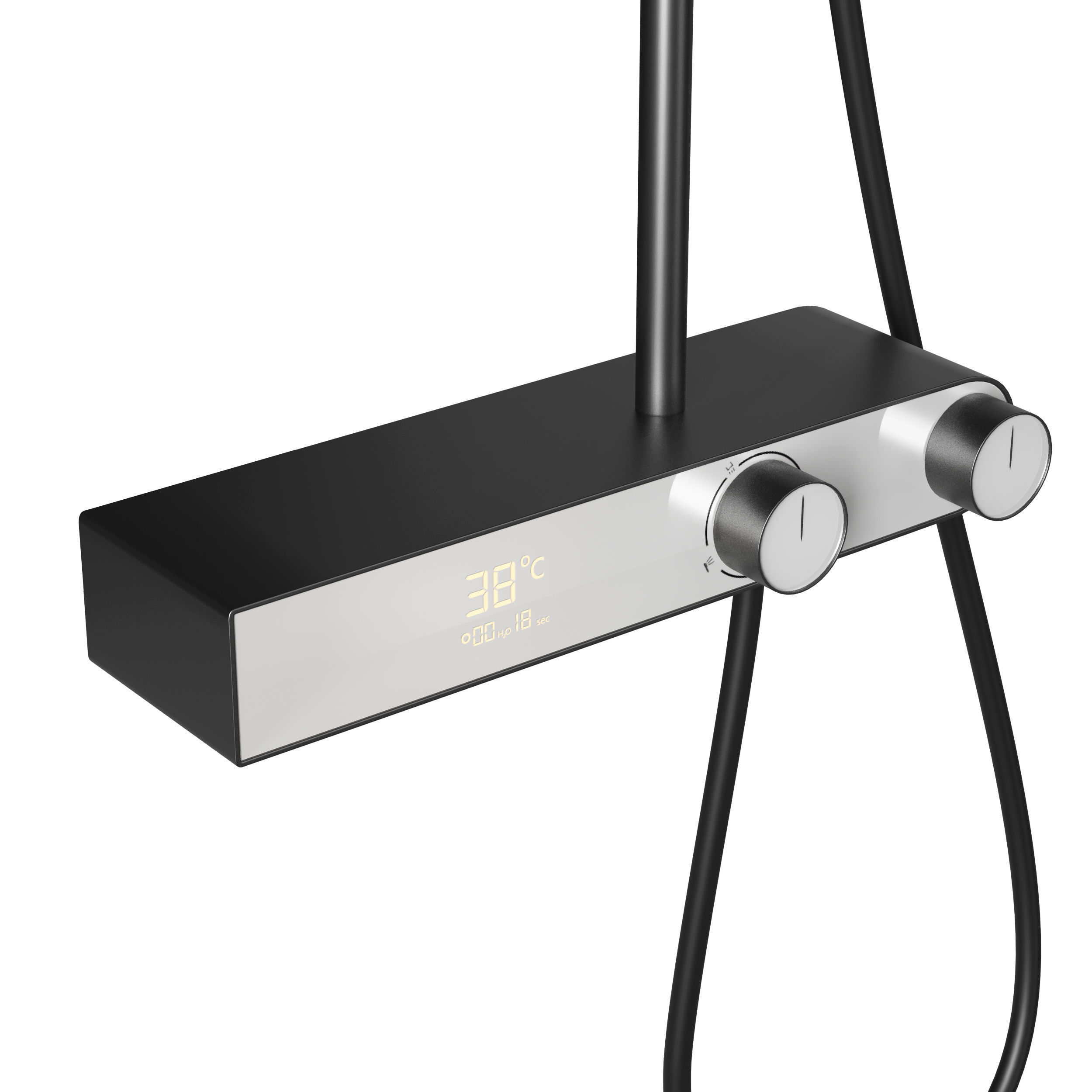 ZYACHUN Shower Faucet Set with LED Digital Display Smart Low-poly 3D model_4