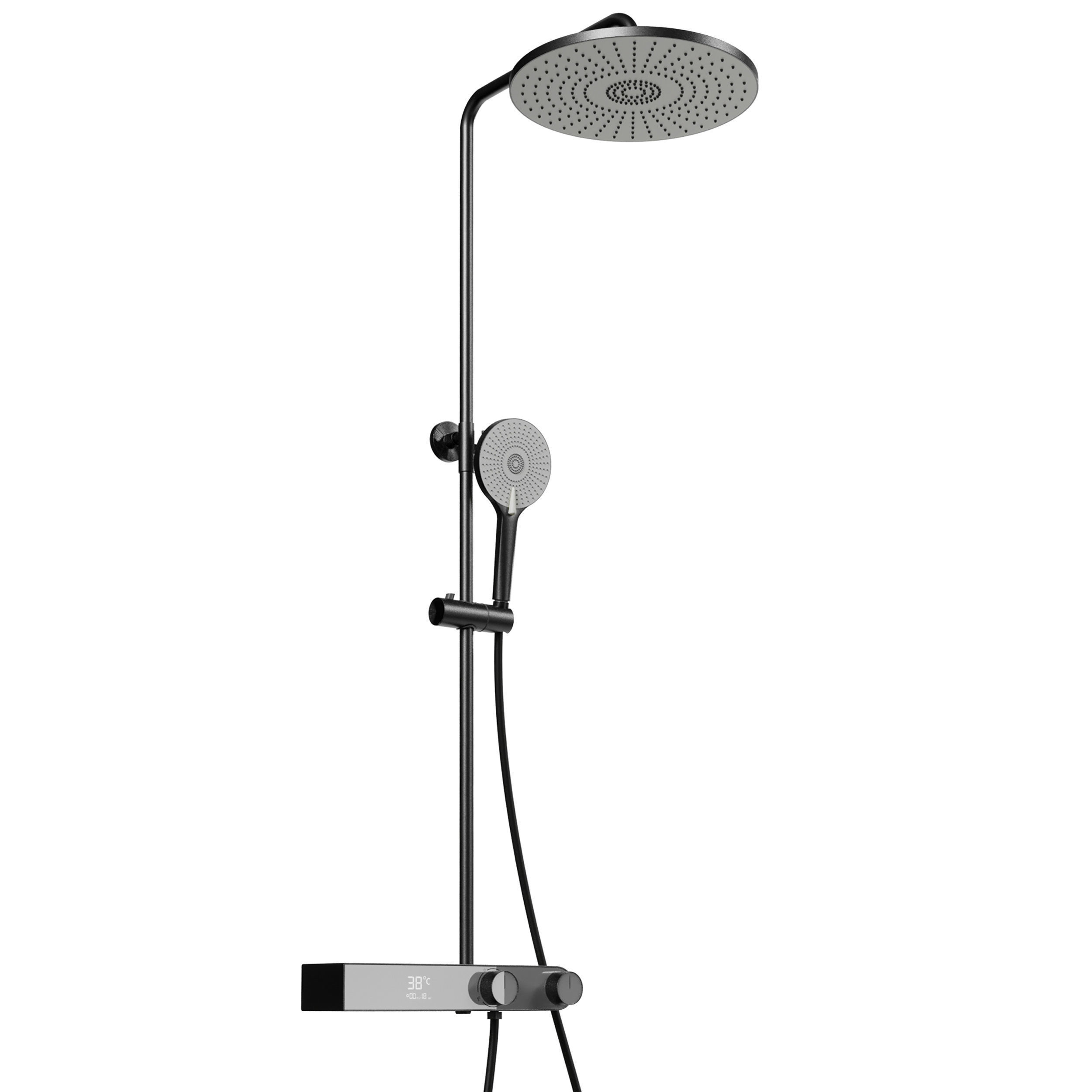 ZYACHUN Shower Faucet Set with LED Digital Display Smart Low-poly 3D model_1