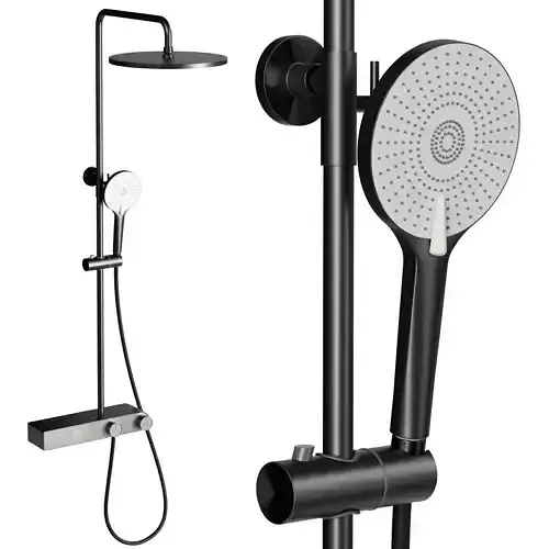ZYACHUN Shower Faucet Set with LED Digital Display Smart Low-poly 3D model