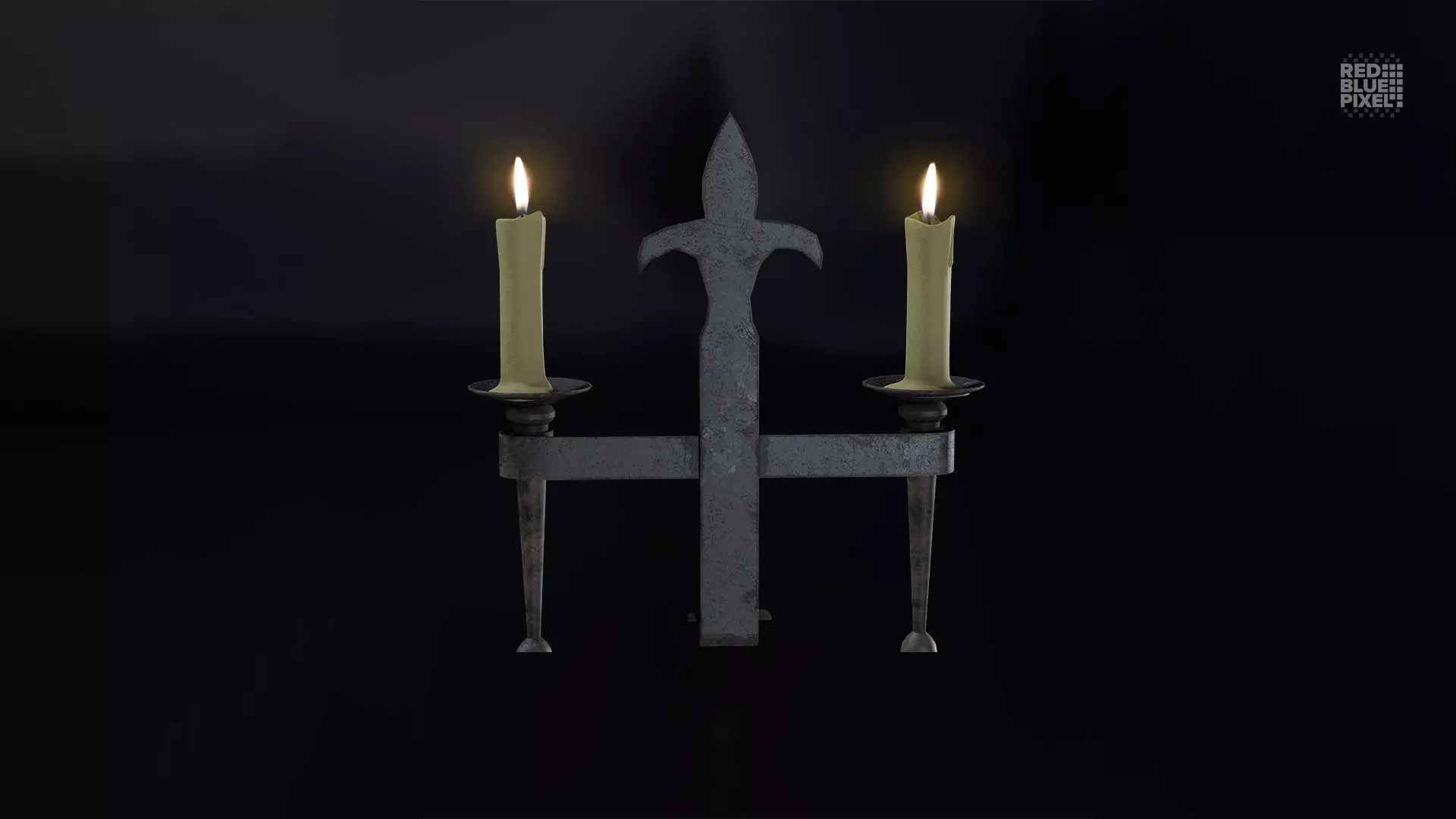 Candle Stand 06 Low-poly 3D model_0