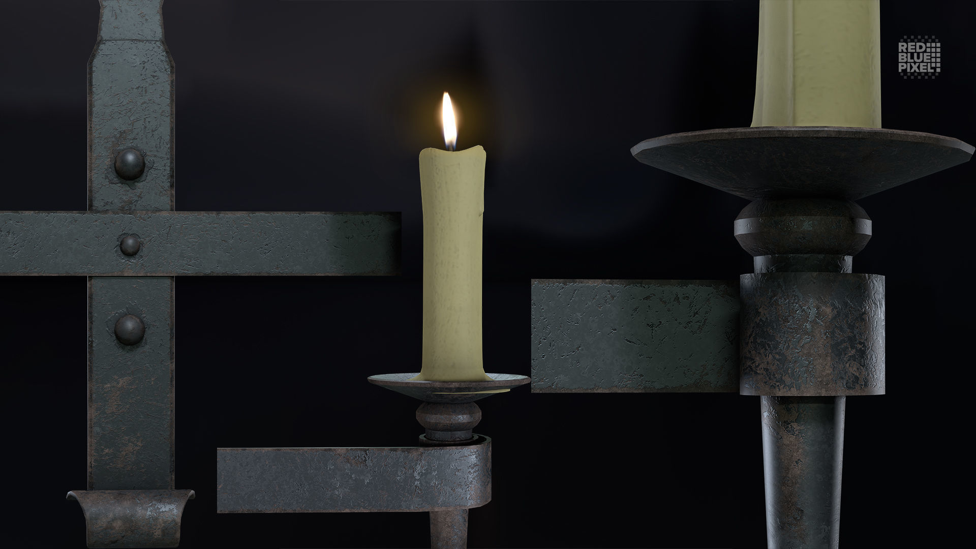 Candle Stand 06 Low-poly 3D model_6