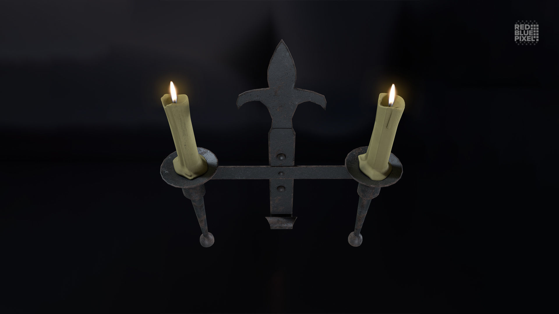 Candle Stand 06 Low-poly 3D model_5