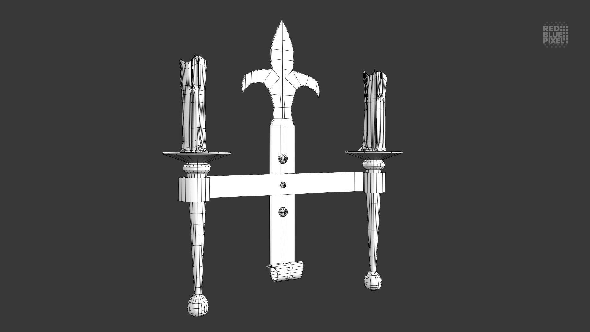 Candle Stand 06 Low-poly 3D model_7