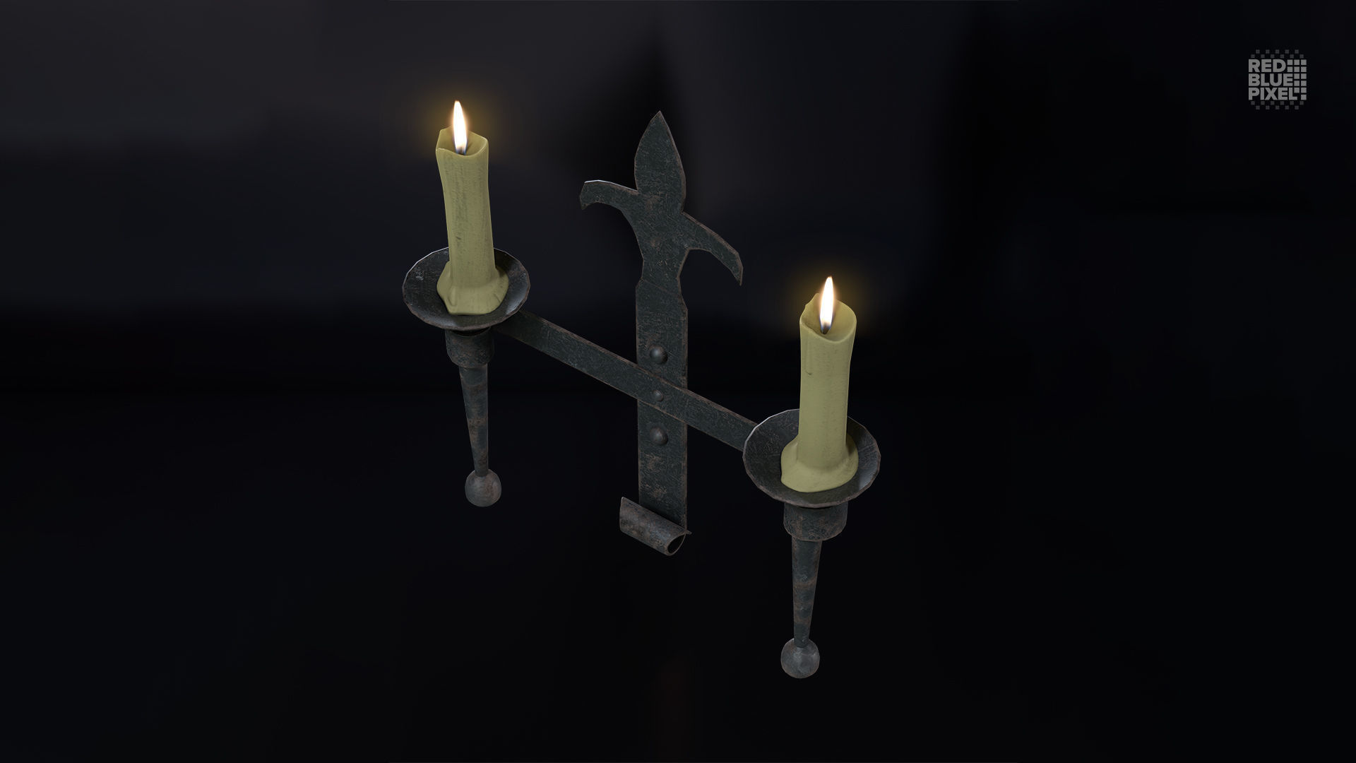 Candle Stand 06 Low-poly 3D model_3