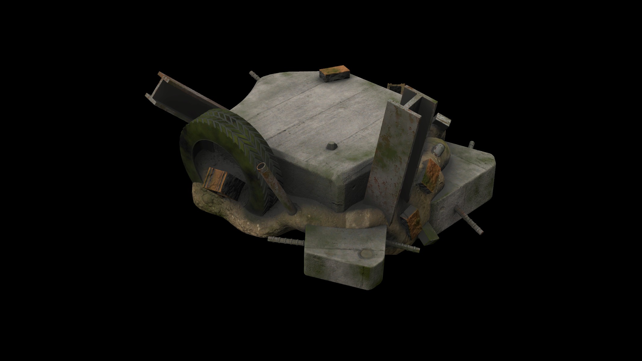pedestal landfill 3D model_2