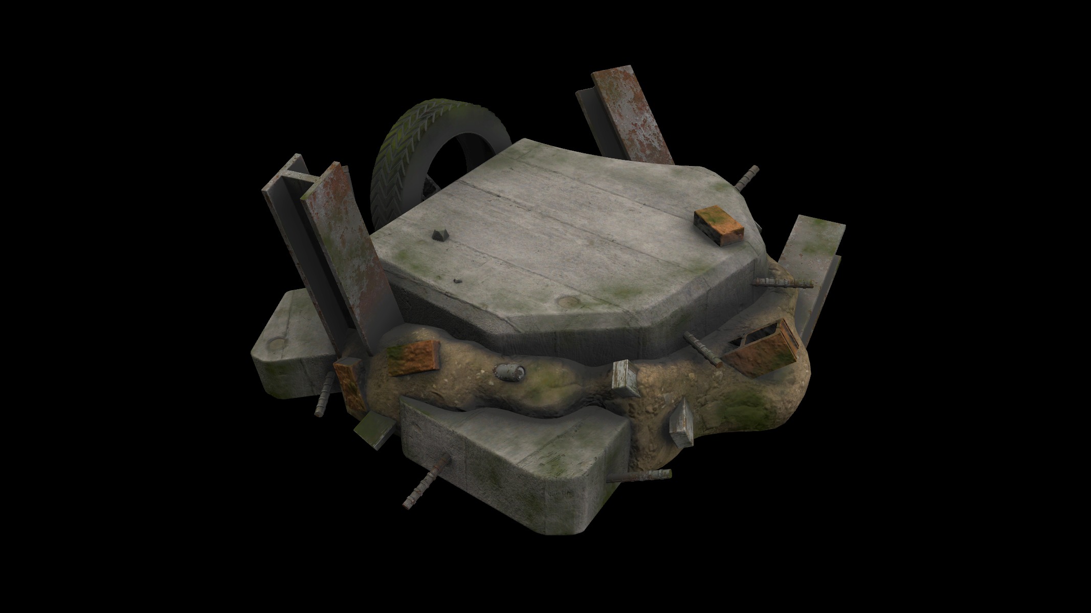 pedestal landfill 3D model_1