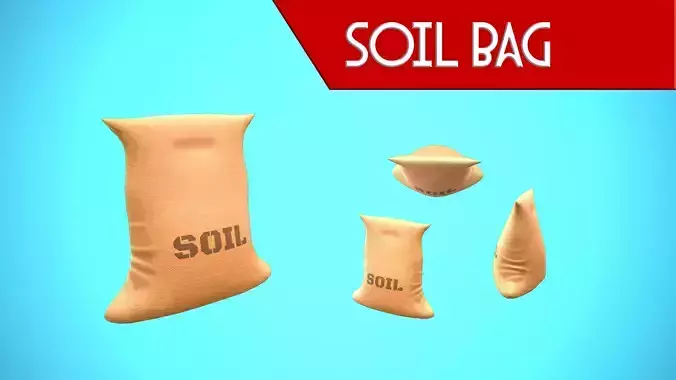 SOIL BAG 01 CARTOON STYLIZED Low-poly 3D model