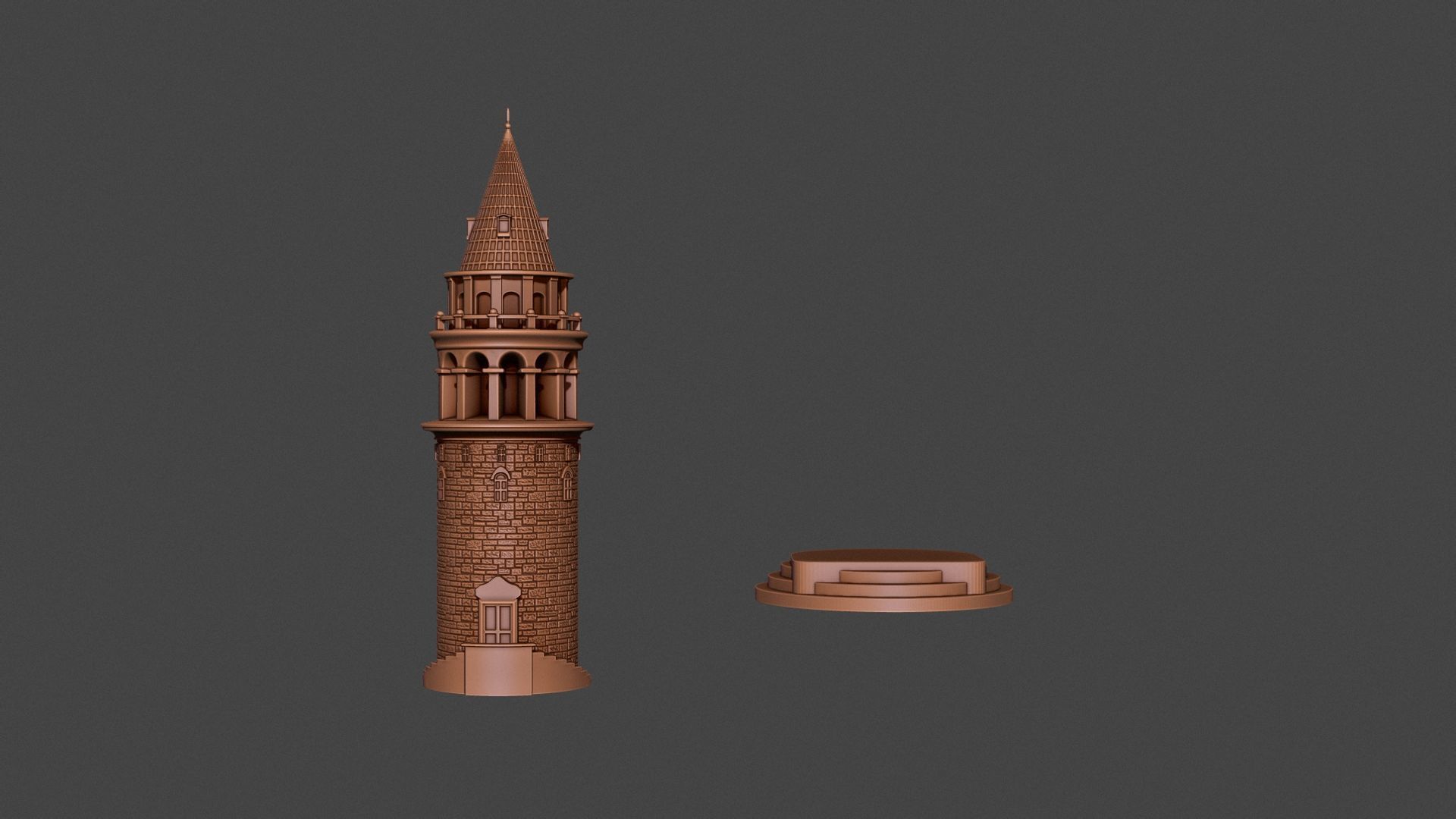 Galata Tower 3D print model_9