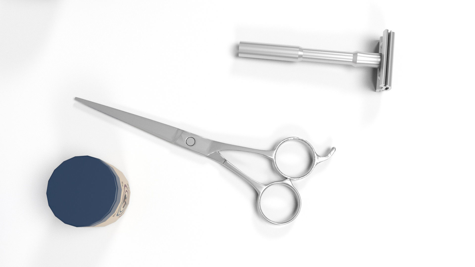 Barber shop Props Low-poly 3D model_7