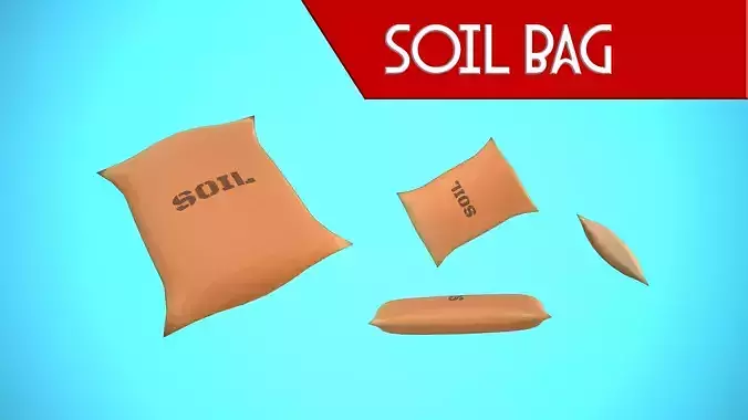 SOIL BAG 02 CARTOON STYLIZED Low-poly 3D model