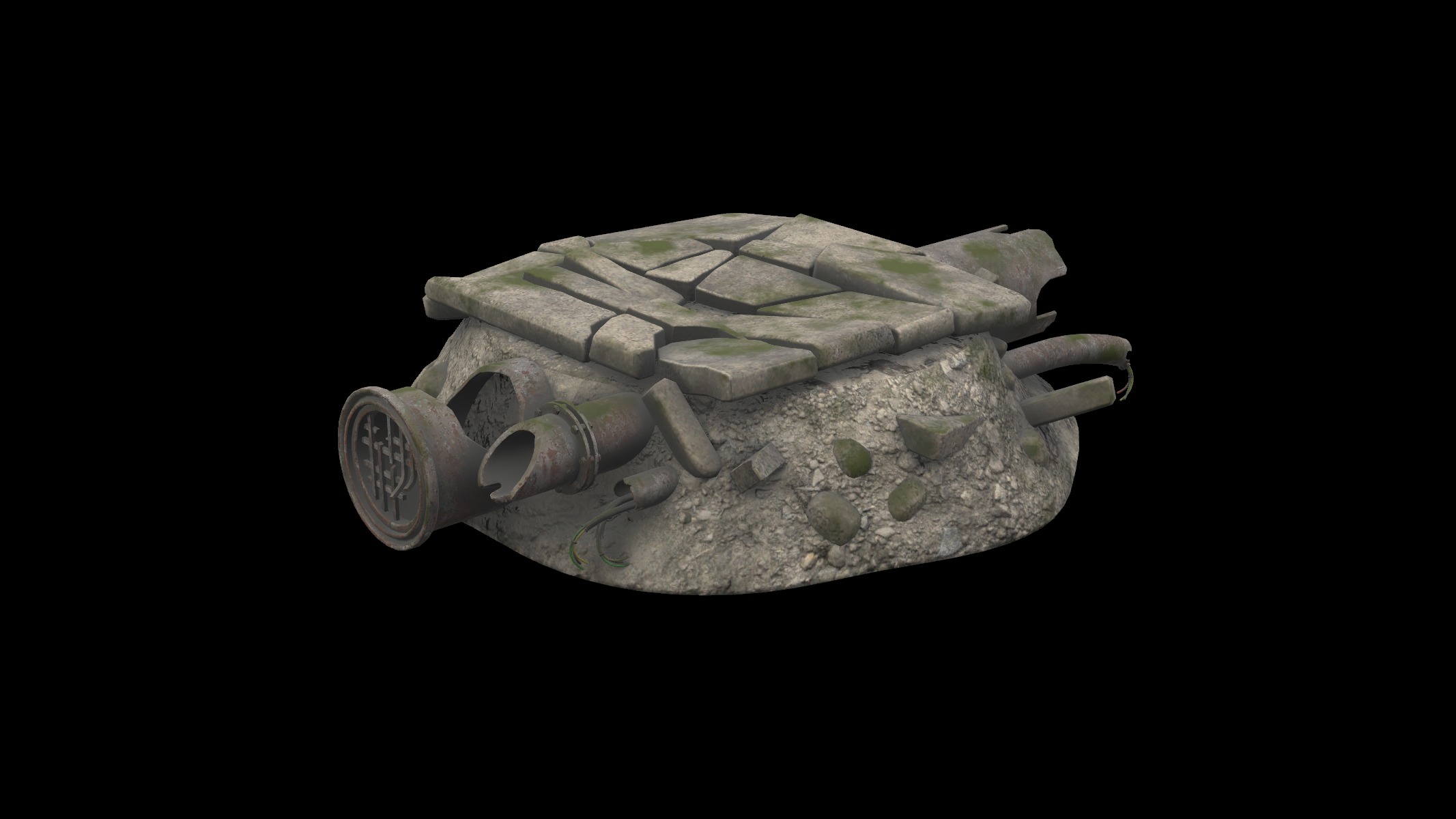 pedestal sewer 3D model_1