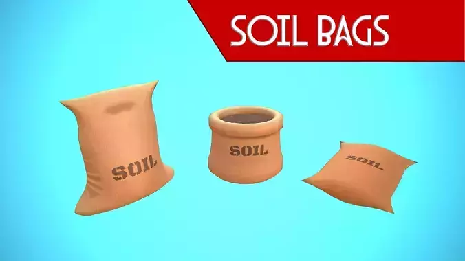 SOIL BAGS 01-03 CARTOON STYLIZED 3D Model Collection