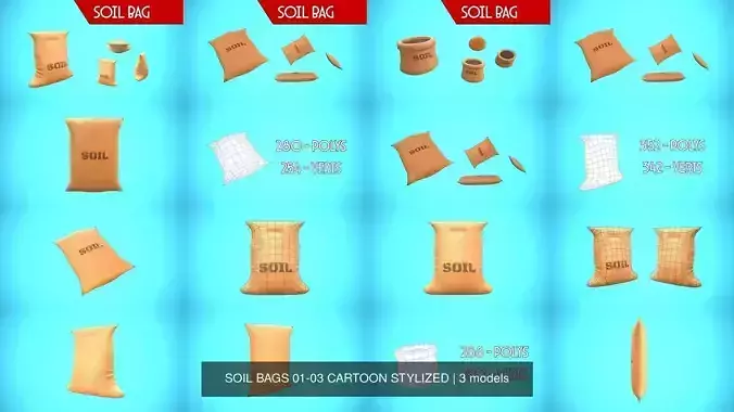 SOIL BAGS 01-03 CARTOON STYLIZED