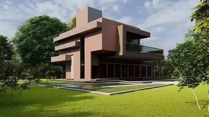 Casa Scene-villa-modern house 3D model