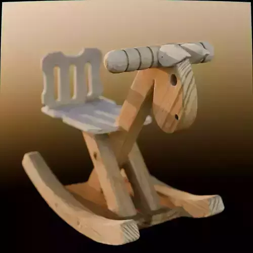 Wooden Rocking Horse Toy 3D Scan