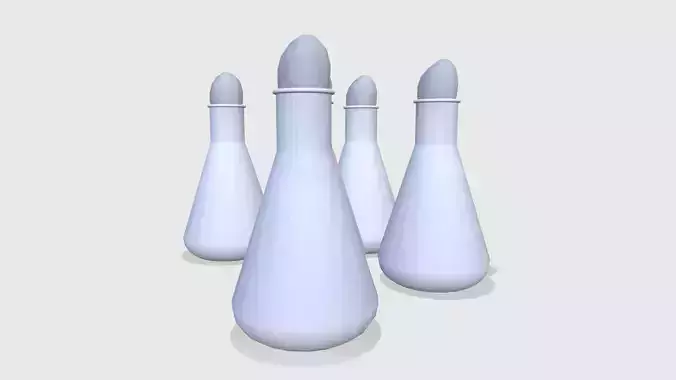 Flask Bottle Low-poly 3D model