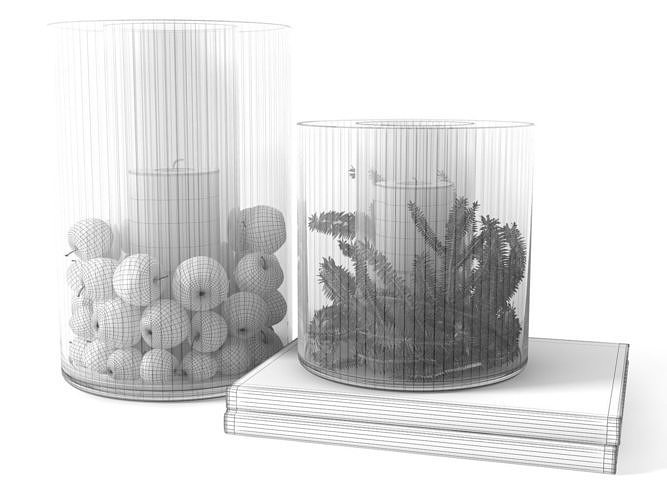 Glass Display Hurricanes with Apples 3D model 5