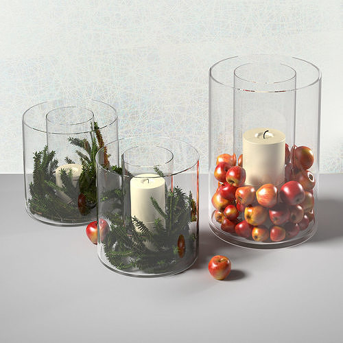Glass Display Hurricanes with Apples 3D model 2