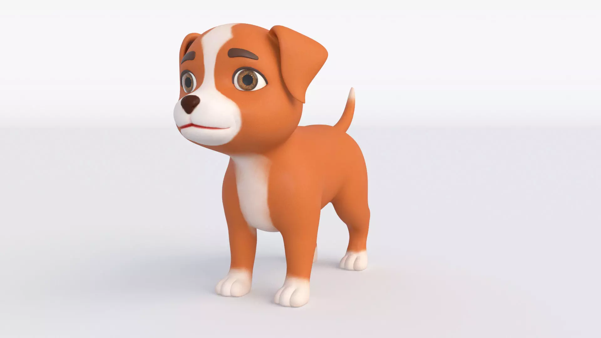 Cartoon Dog Low-poly 3D model