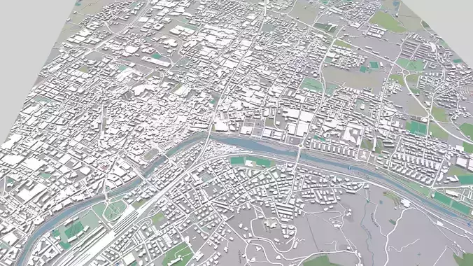 Cityscape Prato Florence Italy 3D model
