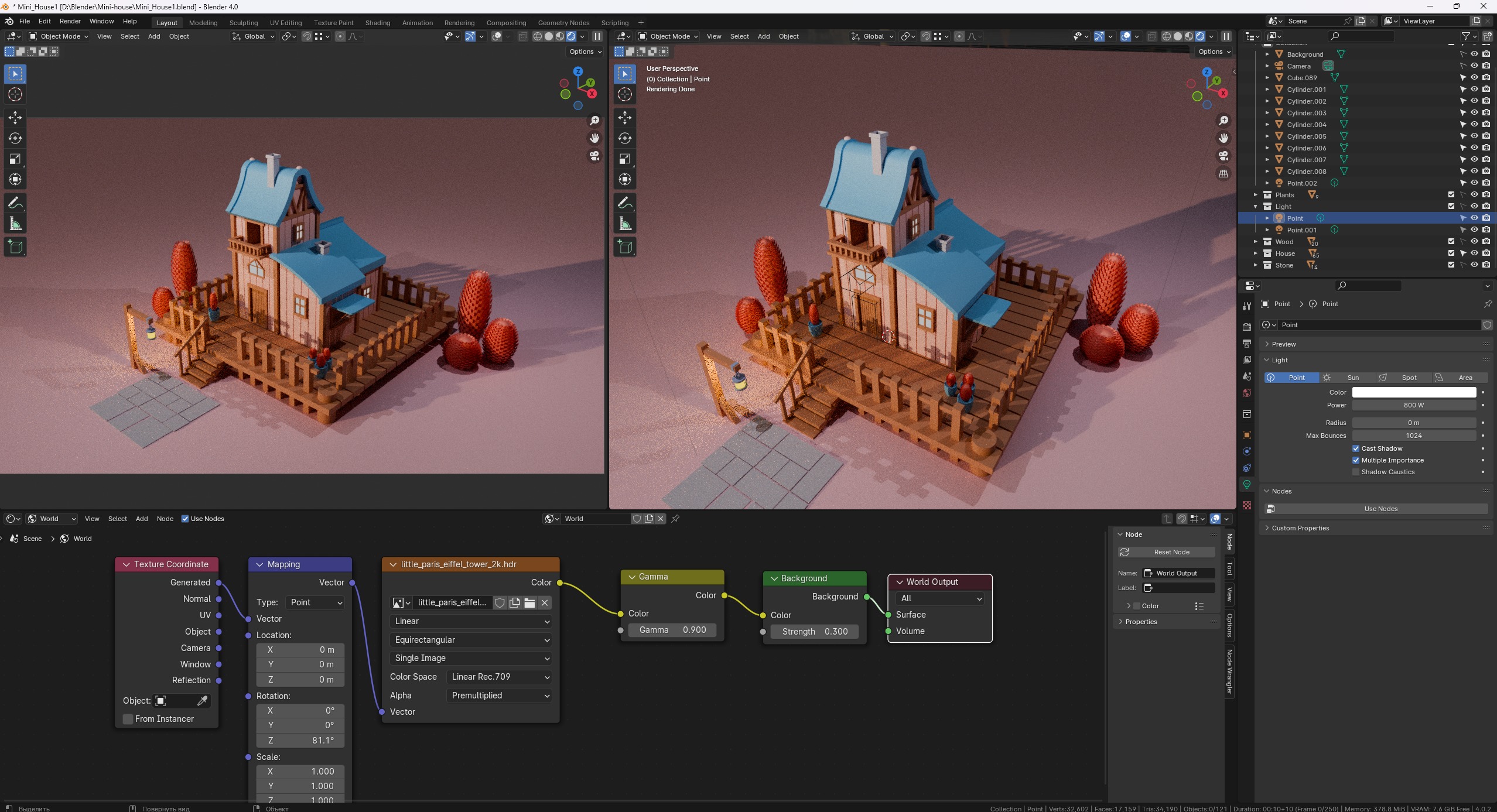 Mini-house  Low-poly 3D model_1