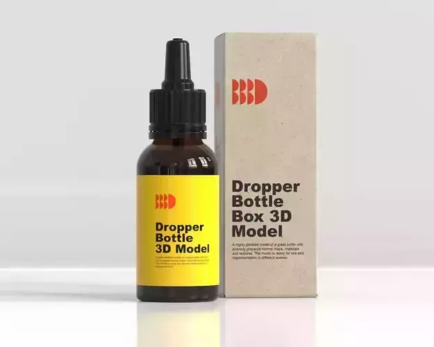 Dropper glass bottle with carton box