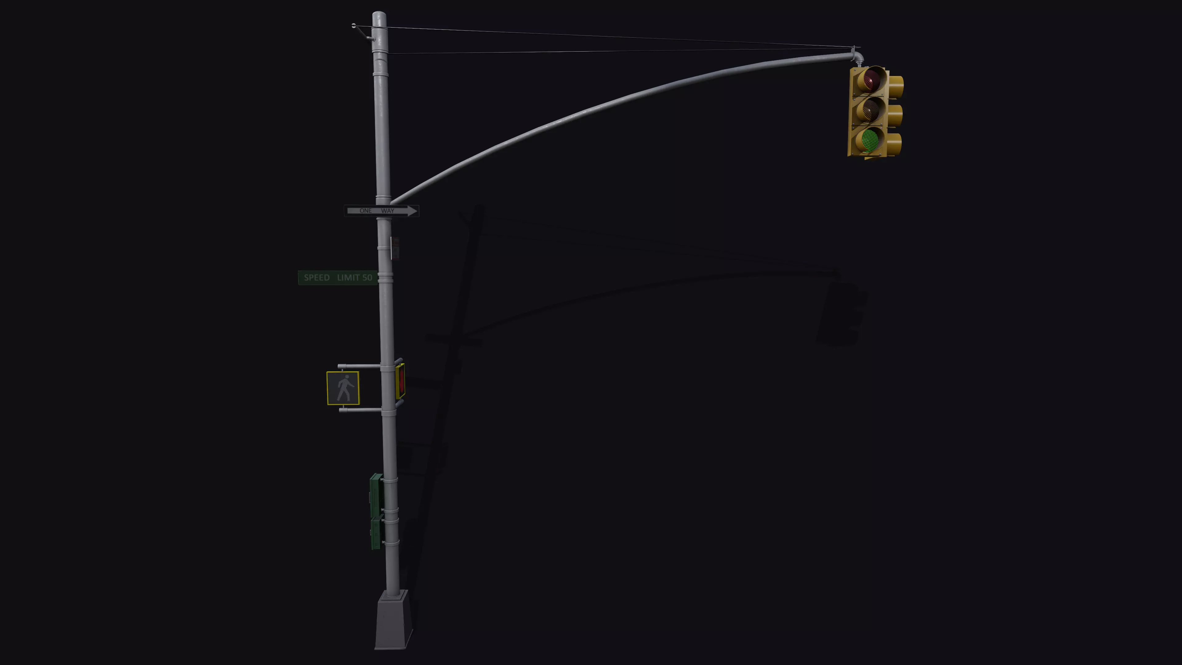 Traffic Light Low-poly 3D model
