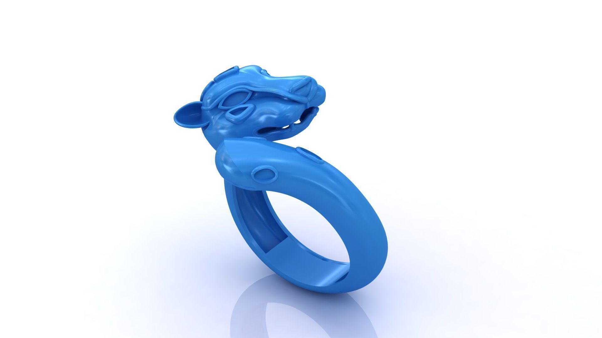 STL 3DM Panther Ring Womens Ring Plain Model 3D print model_6