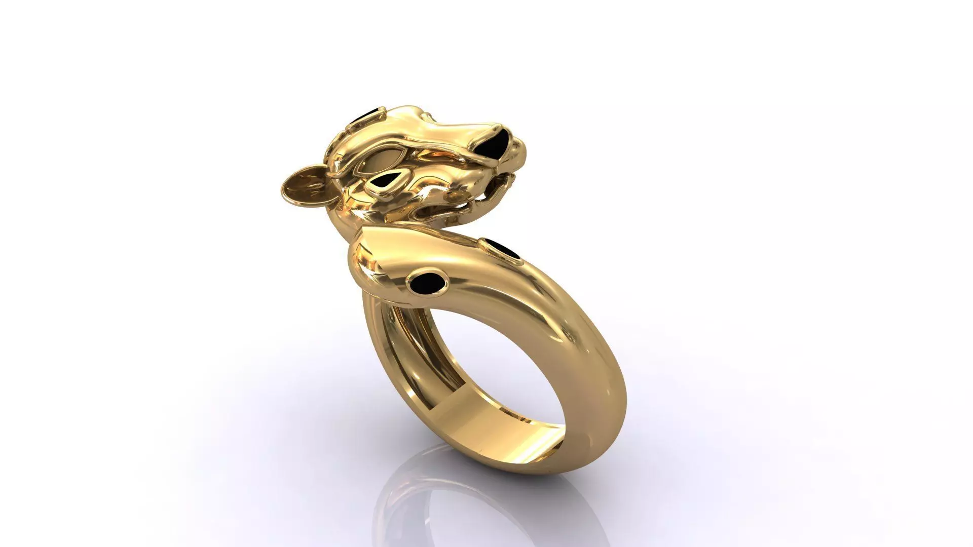 STL 3DM Panther Ring Womens Ring Plain Model 3D print model_0