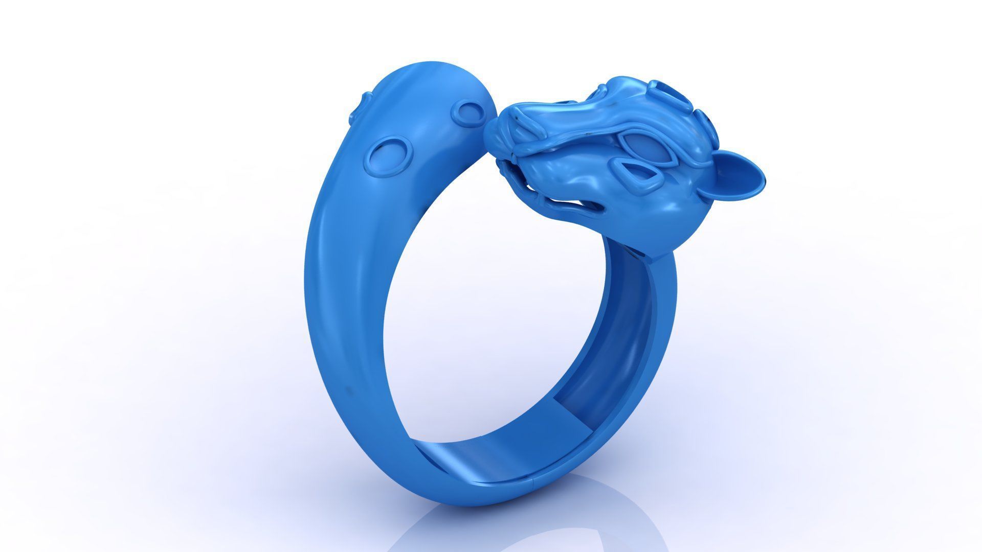 STL 3DM Panther Ring Womens Ring Plain Model 3D print model_8