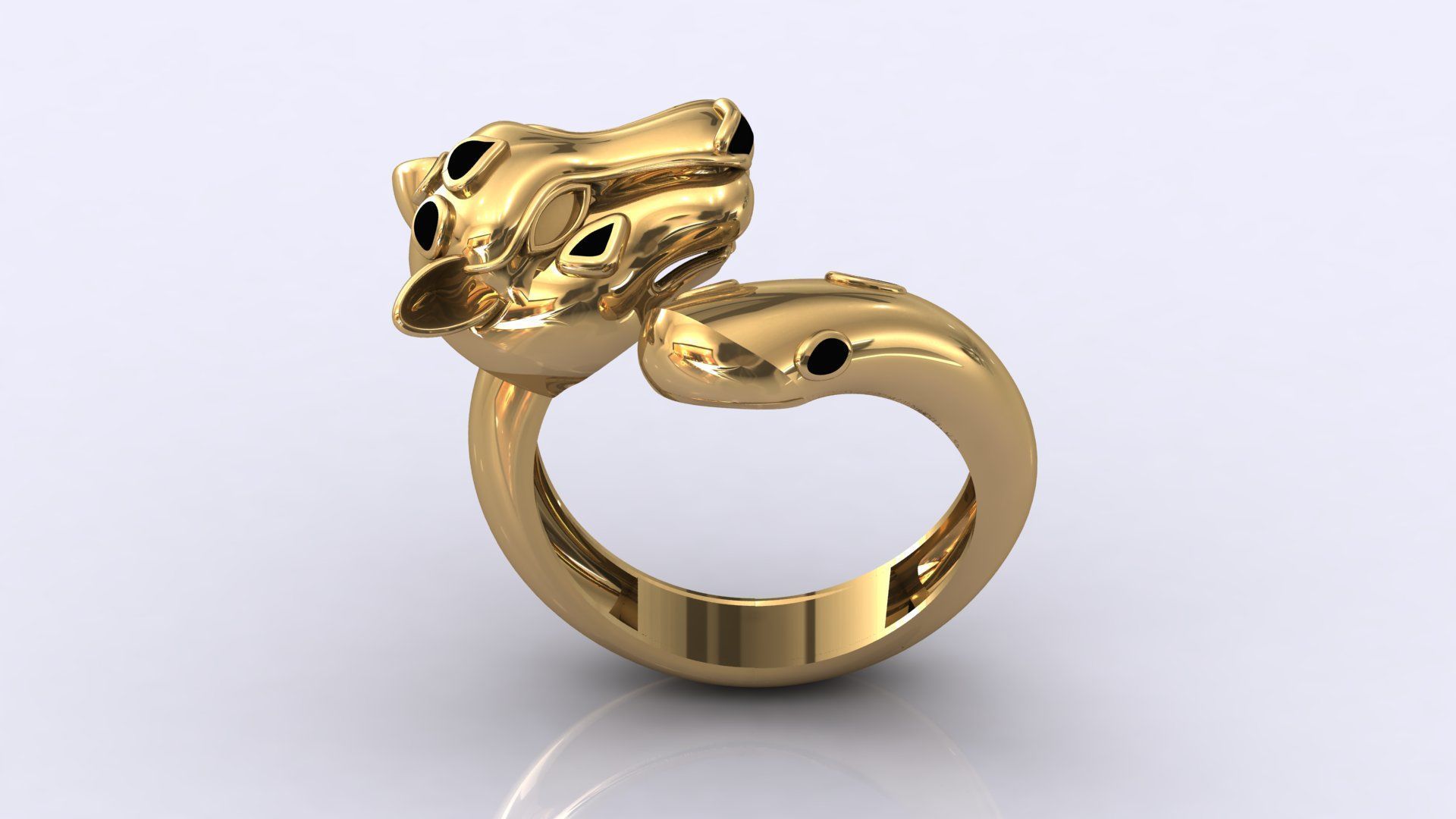 STL 3DM Panther Ring Womens Ring Plain Model 3D print model_2
