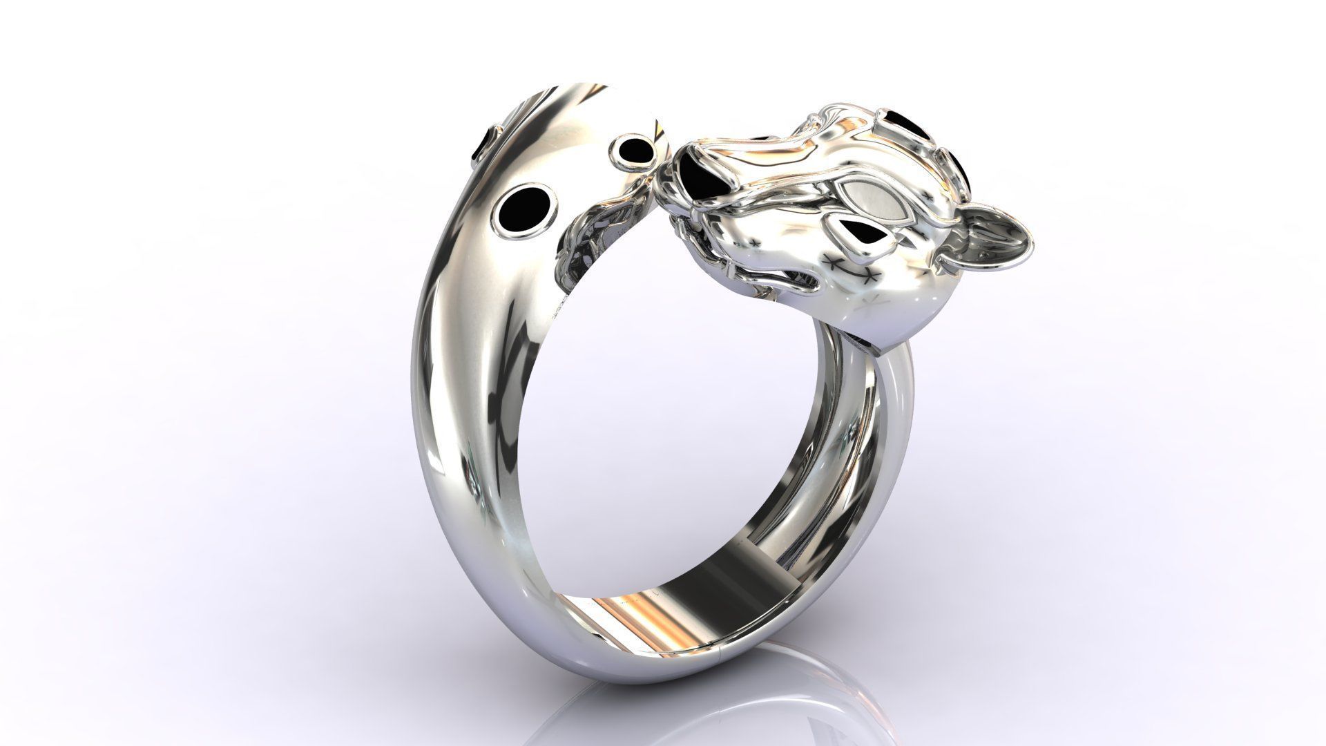 STL 3DM Panther Ring Womens Ring Plain Model 3D print model_4