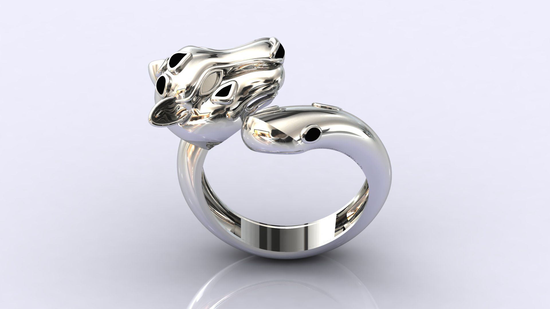 STL 3DM Panther Ring Womens Ring Plain Model 3D print model_3