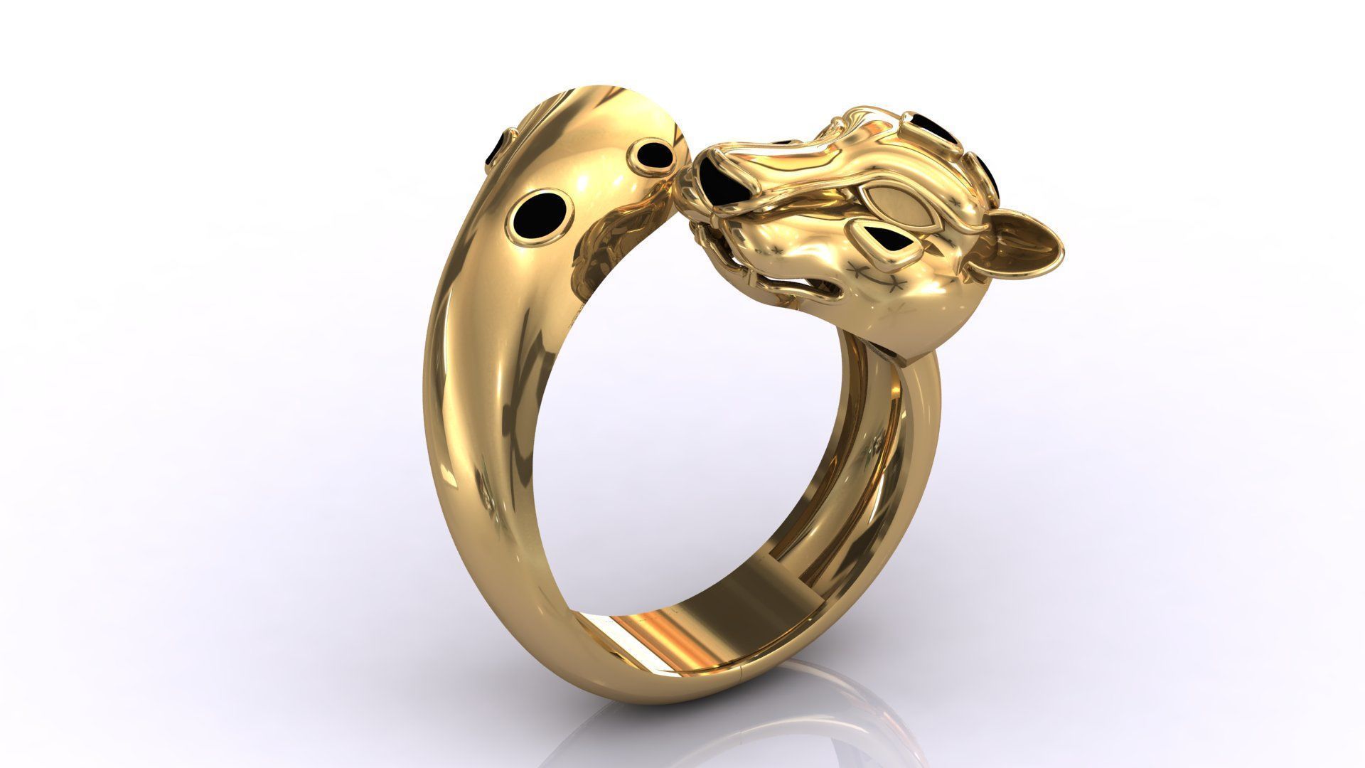 STL 3DM Panther Ring Womens Ring Plain Model 3D print model_5
