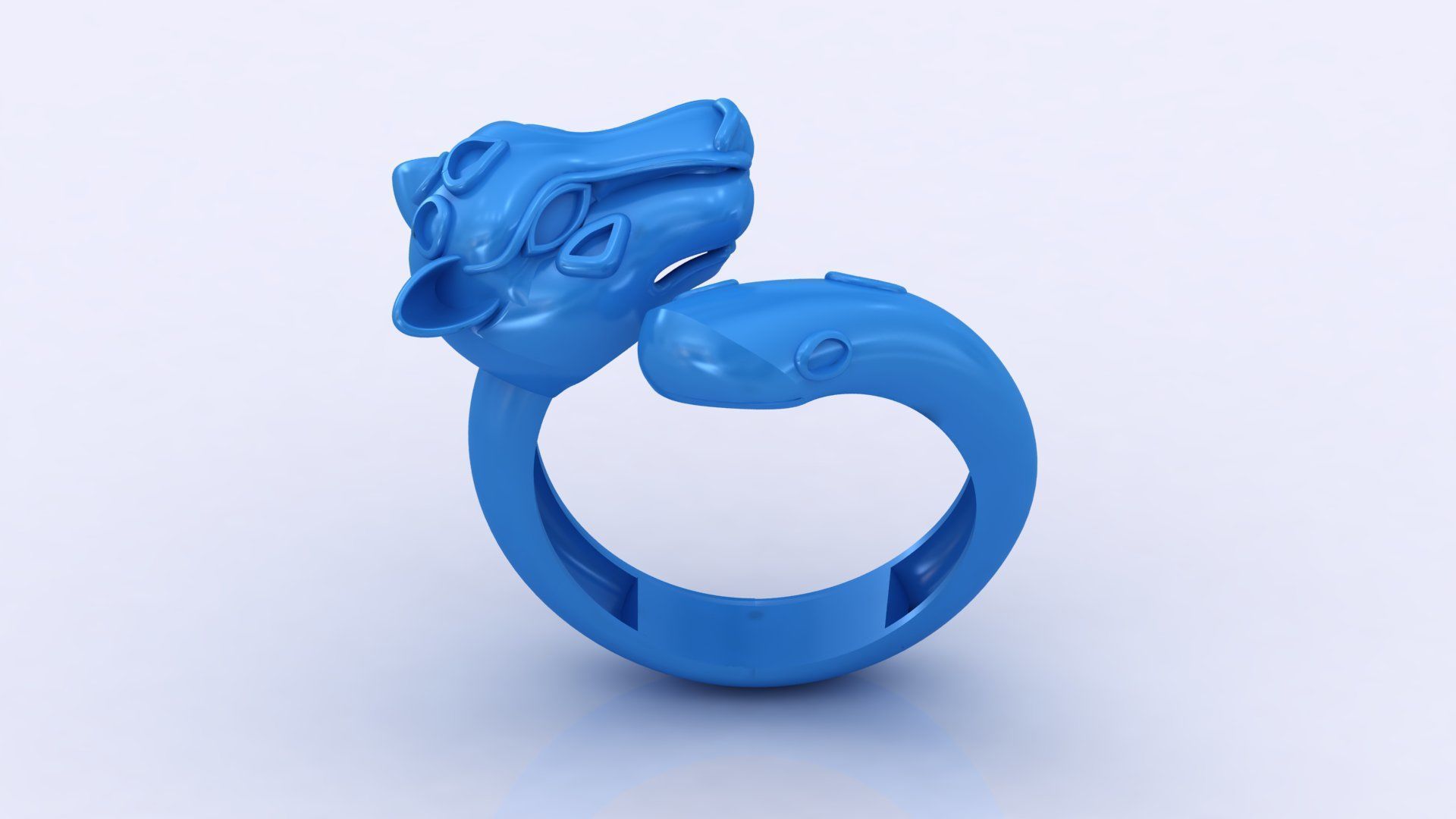 STL 3DM Panther Ring Womens Ring Plain Model 3D print model_7