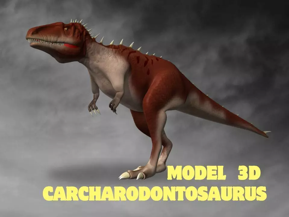 Carcharodontosaurus Low-poly 3D model