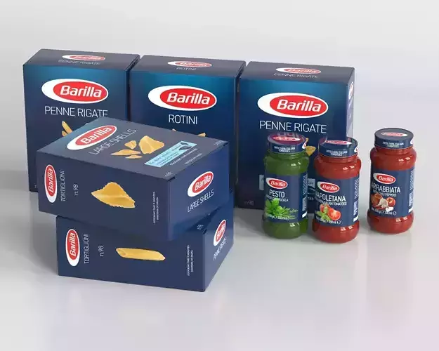 Pasta and sauce packaging box 3D model
