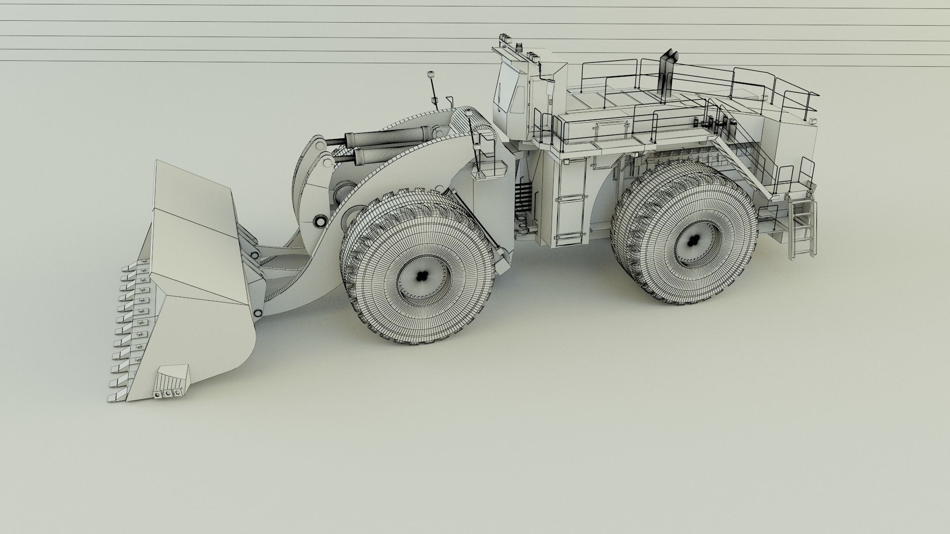 komatsun we2350 wheel loader 3D model_11