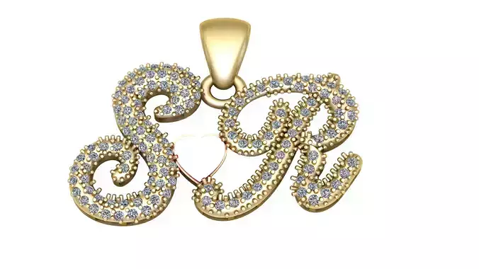 alphabet sr pendant 3d printable model