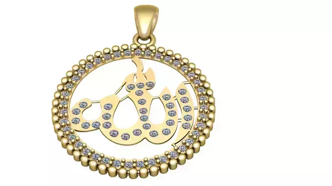 Allah name coin pendant pendant 3d printable model
