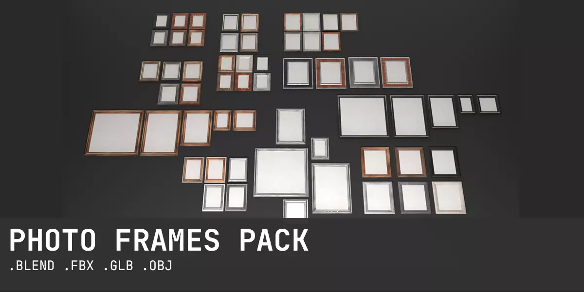 Photo Frames Pack 3D model_0