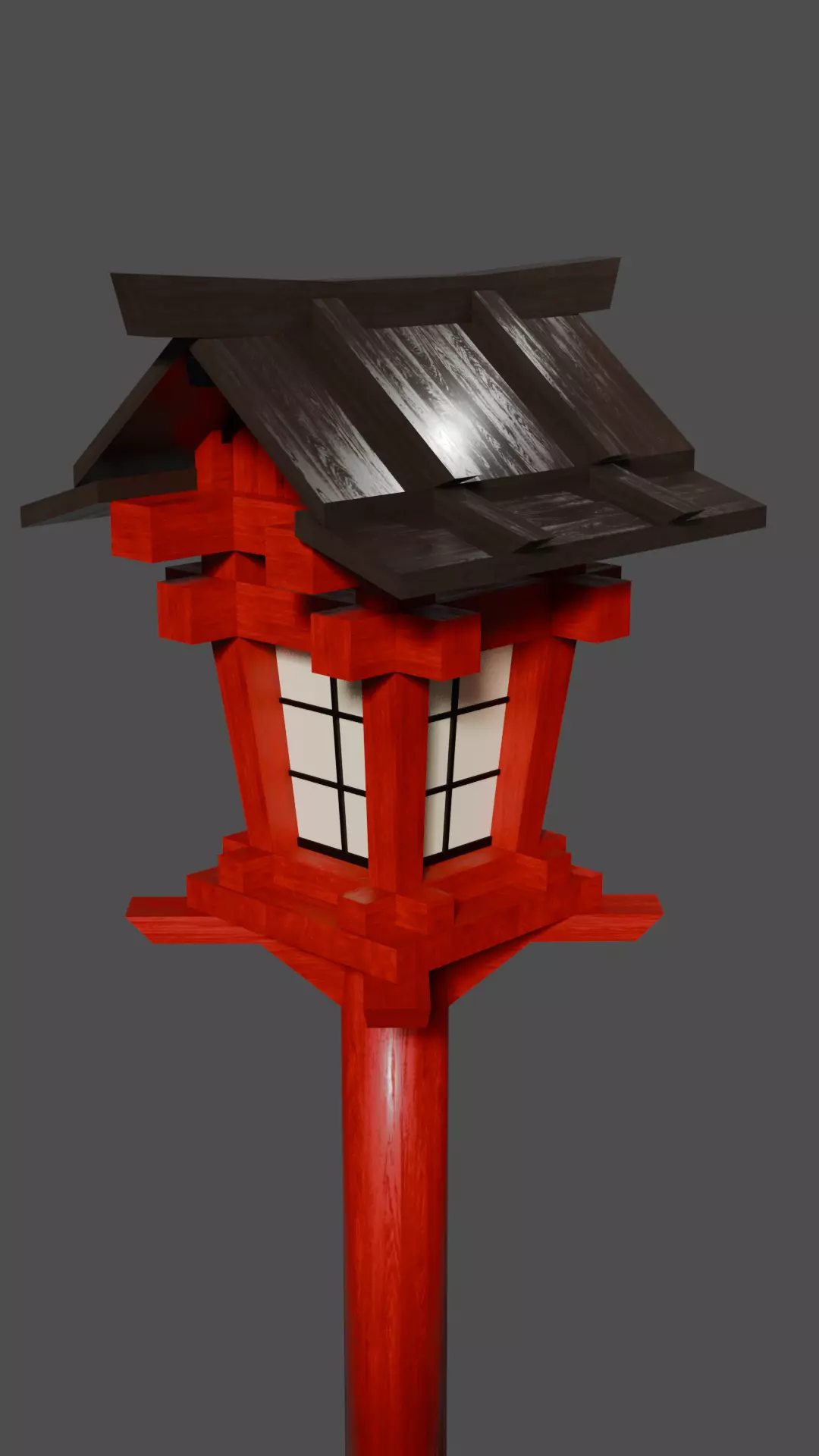 Japanese traditional Lantern  Free low-poly 3D model_0