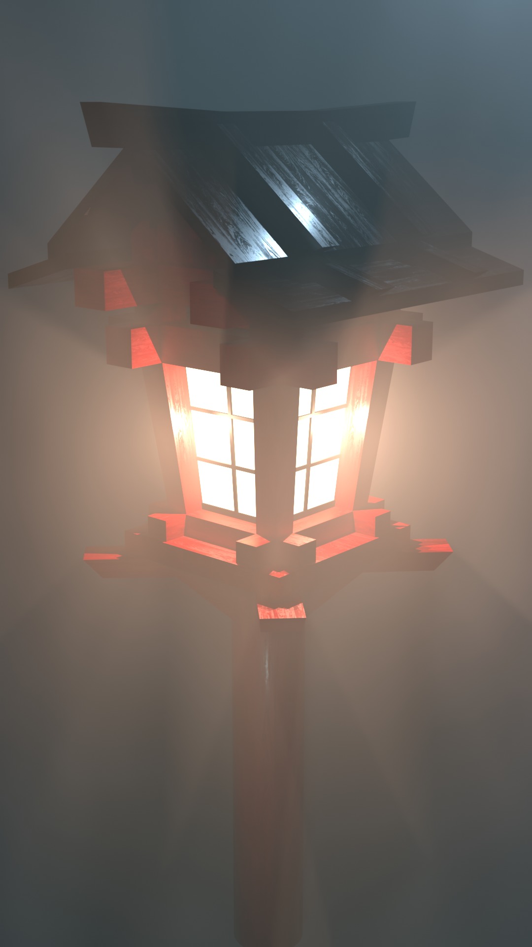 Japanese traditional Lantern  Free low-poly 3D model_1