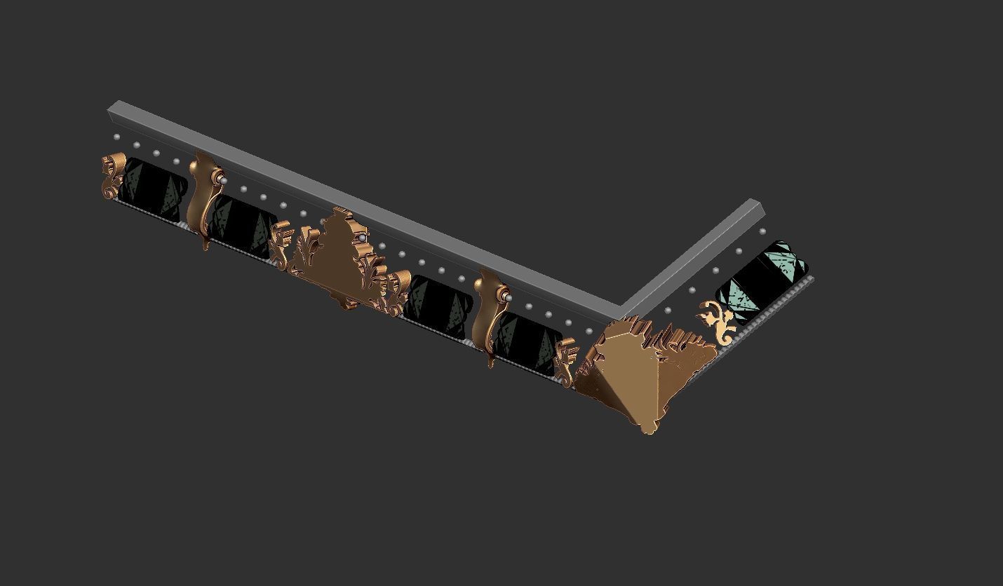 Classic Cornice with Roman Ornaments and girl face 3D print model_14