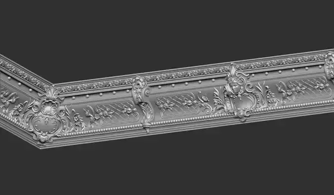 Classic Cornice with Roman Ornaments and girl face 3D print model Classic Cornice with Roman Ornaments and girl face 3D print model