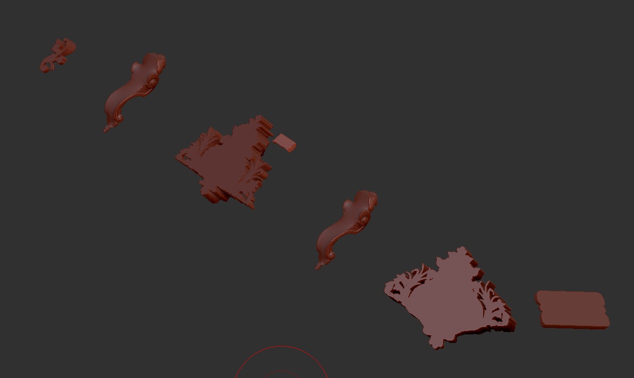 Classic Cornice with Roman Ornaments and girl face 3D print model_12