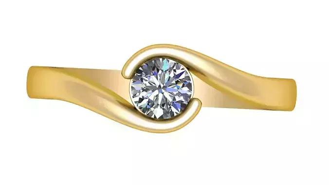 SIMPLE STYLE DIAMOND ENGAGEMENT RING 3D PRINTABLE MODEL