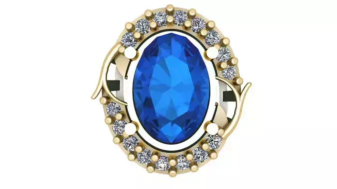 STYLISH BLUE SAPPHIRE PENDANT 3D PRINTABLE MODEL