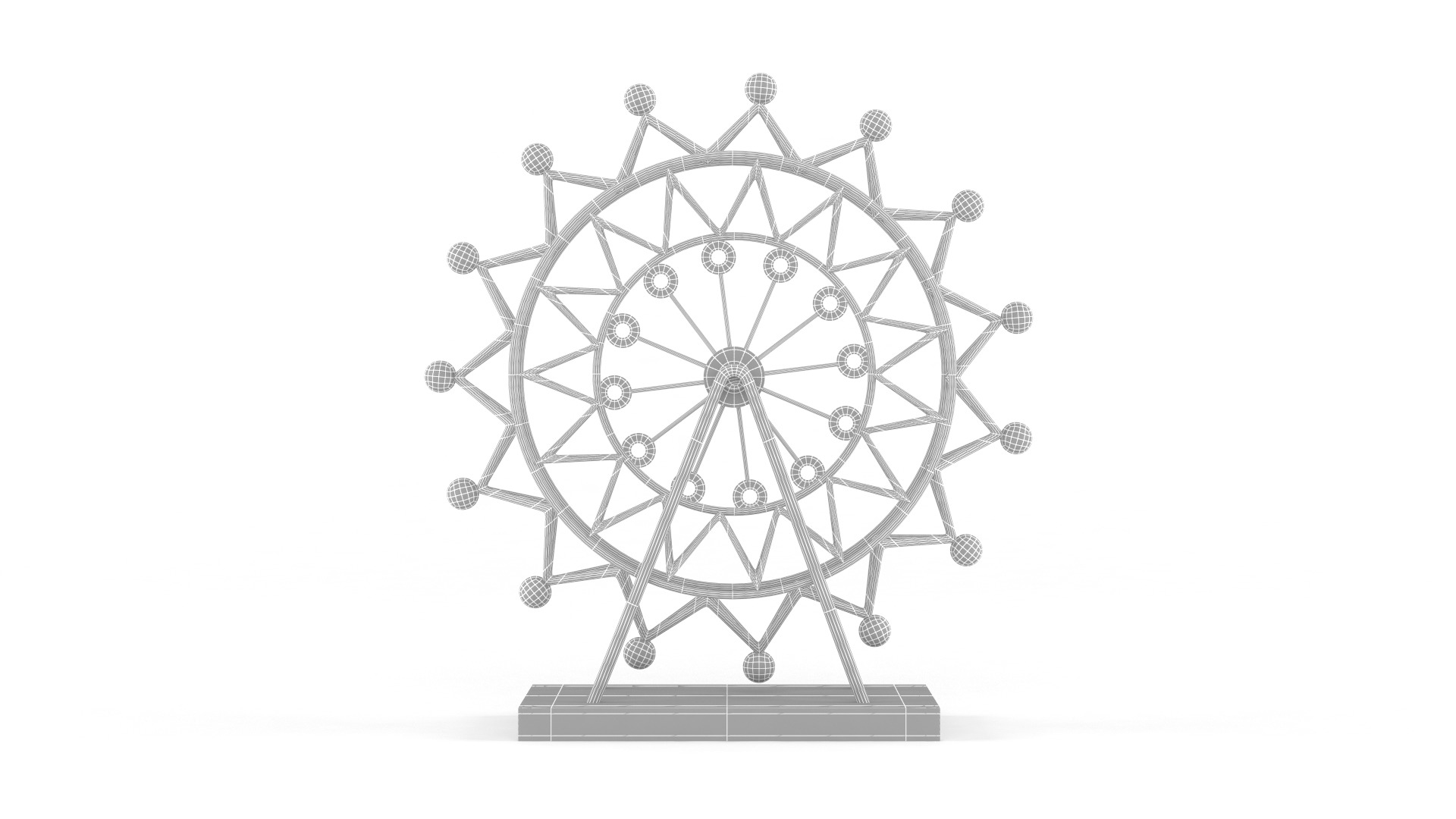 Retro Ferris Wheel 3D model_6